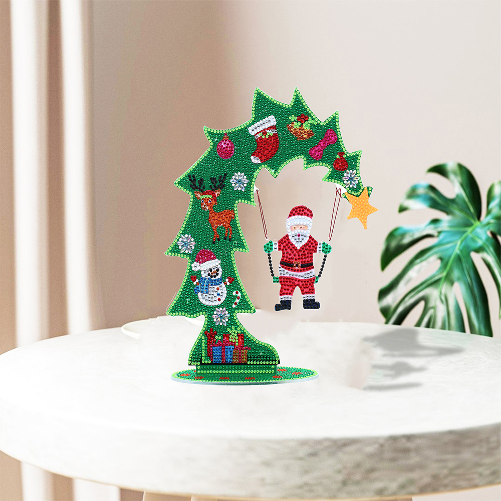 Crystal Craft Ornaments with Luminous, DIY 5D Special-Shaped Diamond  Painting Christmas Gifts（Christmas tree） 